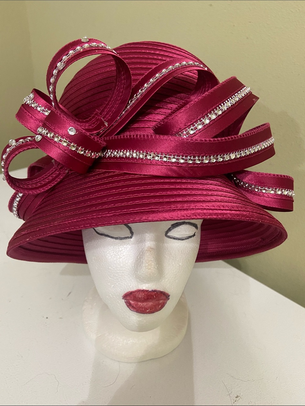 Beautiful Fuchsia Dress Hat / Church Hat by E Y Signature
